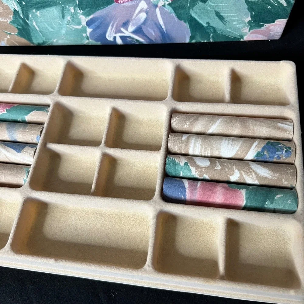 Vintage Floral Fabric Covered Jewelry Box \ Cottagecore Grandma